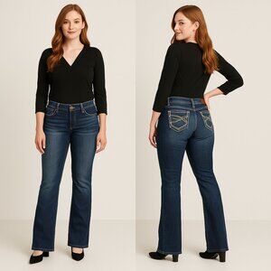 ARIAT 🌟 REAL Denim Mid Rise Bootcut Jeans Entwined Stitch Size 31L